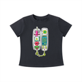 Black Retro Call graphic t-shirt featuring vintage telephone artwork inspired by nostalgia and retro design.