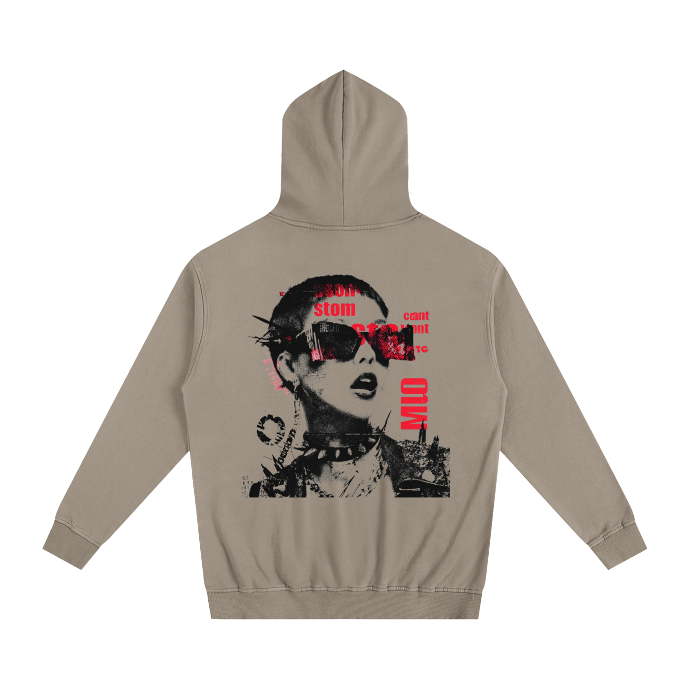 Distressed Portrait Graphic Hoodie