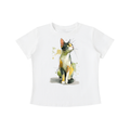White Watercolor Cat graphic t-shirt featuring artistic cat artwork inspired by watercolor illustration and feline lovers.