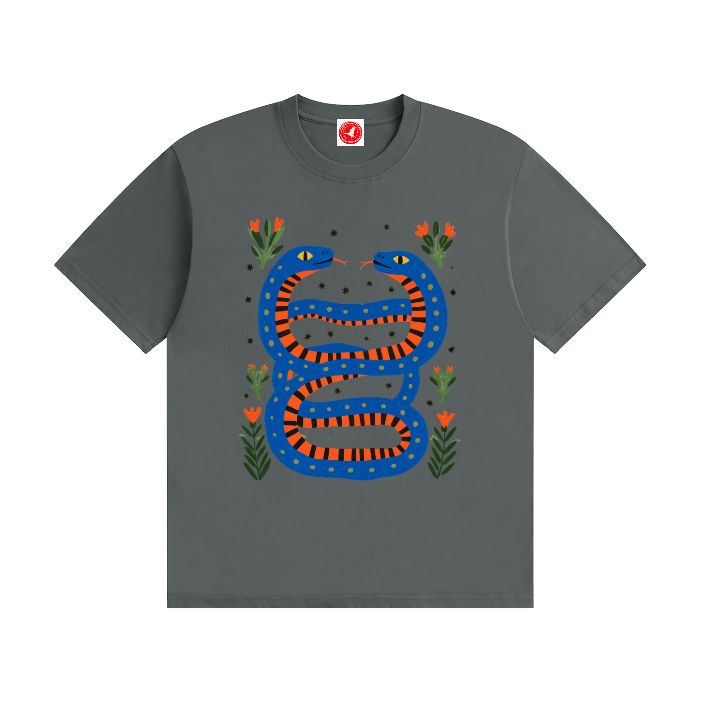 Twin Serpents Seamless Cotton T-Shirt