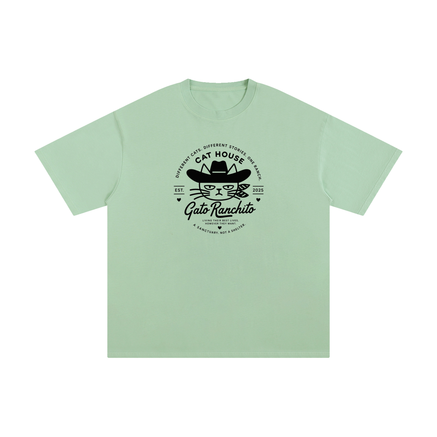 Cat House — Gato Ranchito Oversized Teeisex Pure Cotton T-Shirt