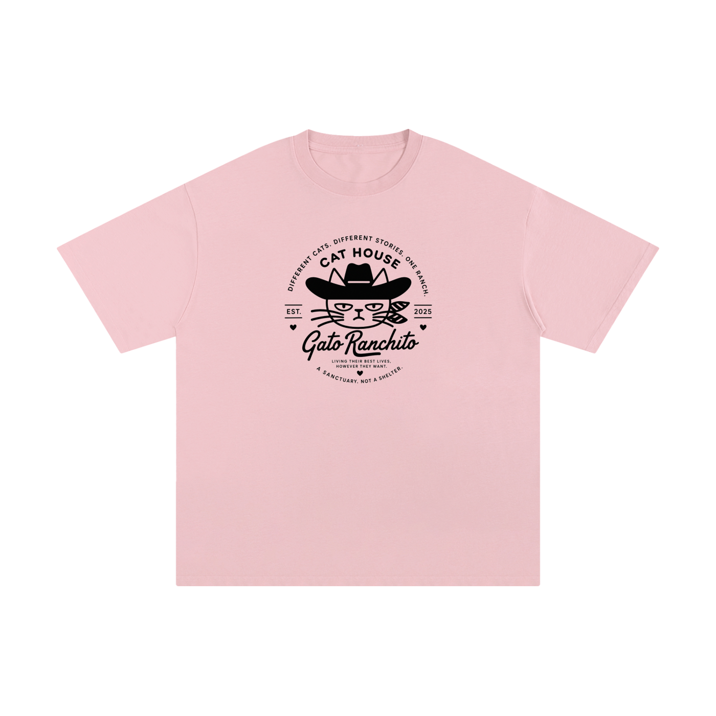 Cat House — Gato Ranchito Oversized Teeisex Pure Cotton T-Shirt