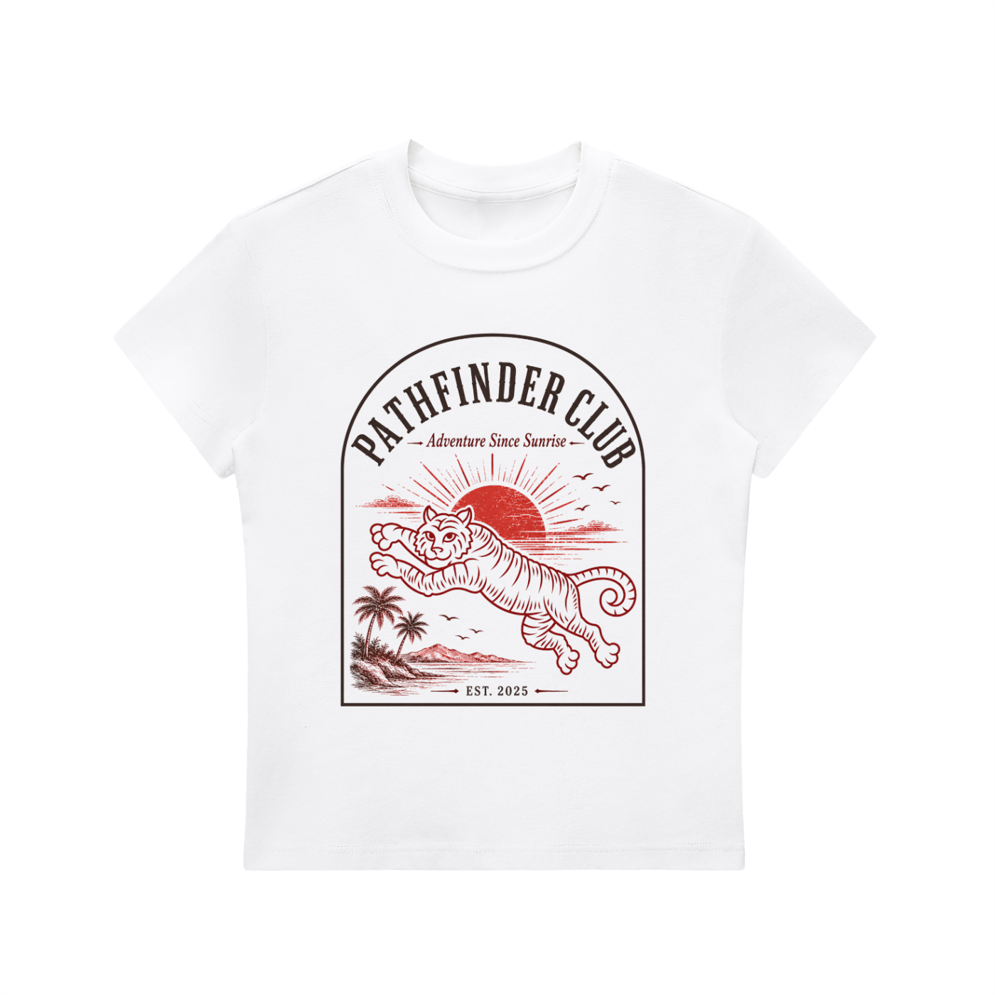 White Path Finder graphic t-shirt featuring adventure-inspired artwork celebrating exploration, discovery, and personal journeys.