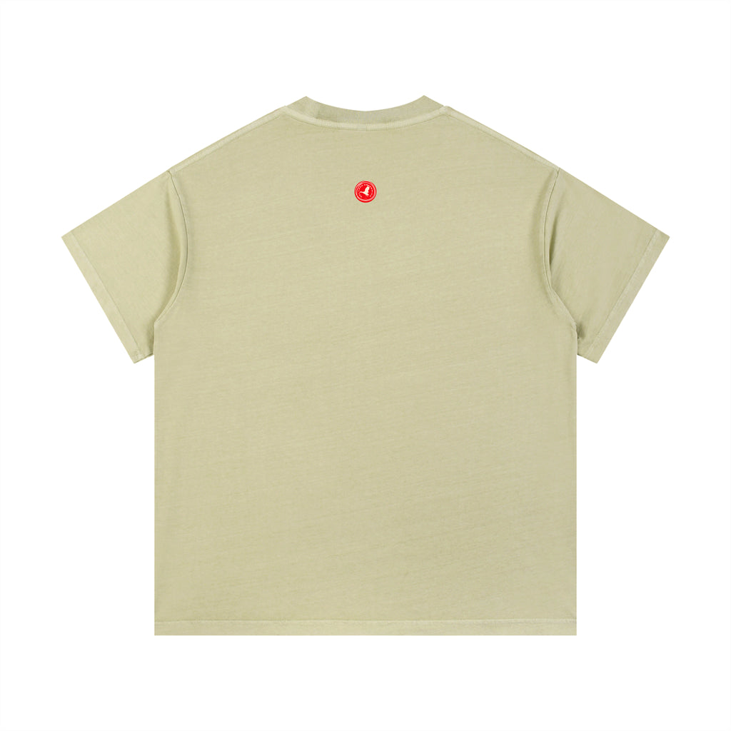 Beige Vintage Botanical Bird graphic t-shirt featuring botanical bird artwork inspired by nature and vintage illustration.
