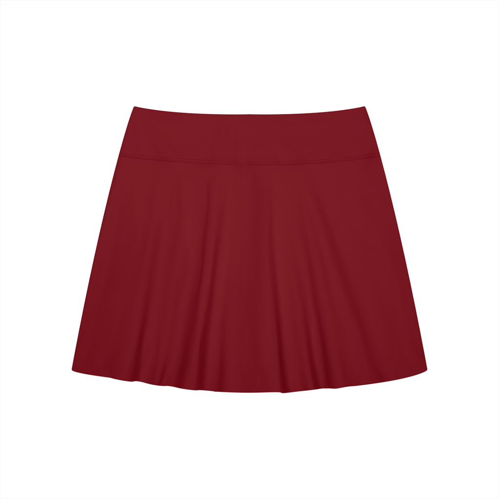 Women's A-Line Contrast Panel Slit Skirt