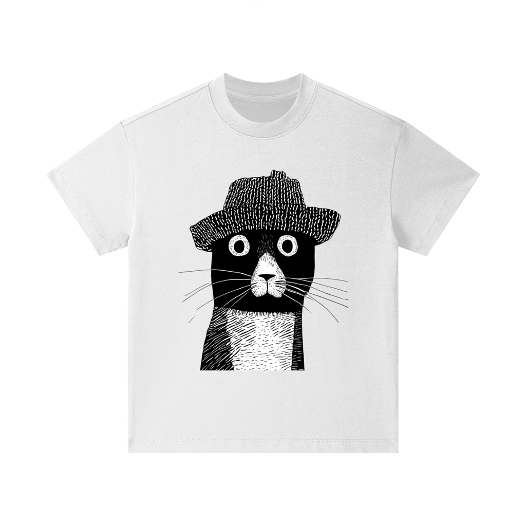 Playful cat graphic printed on cotton kids t-shirt