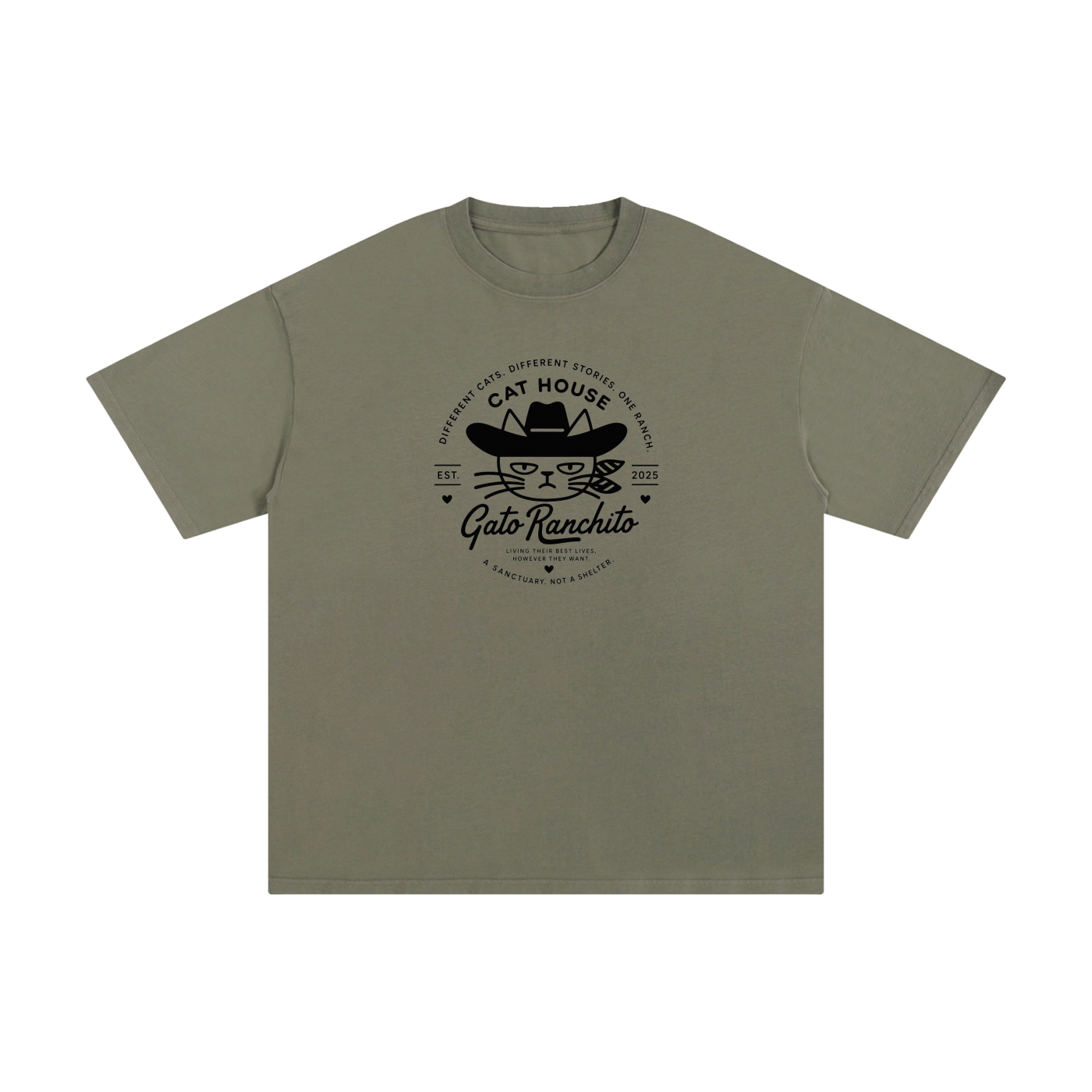 Cat House — Gato Ranchito Oversized Teeisex Pure Cotton T-Shirt