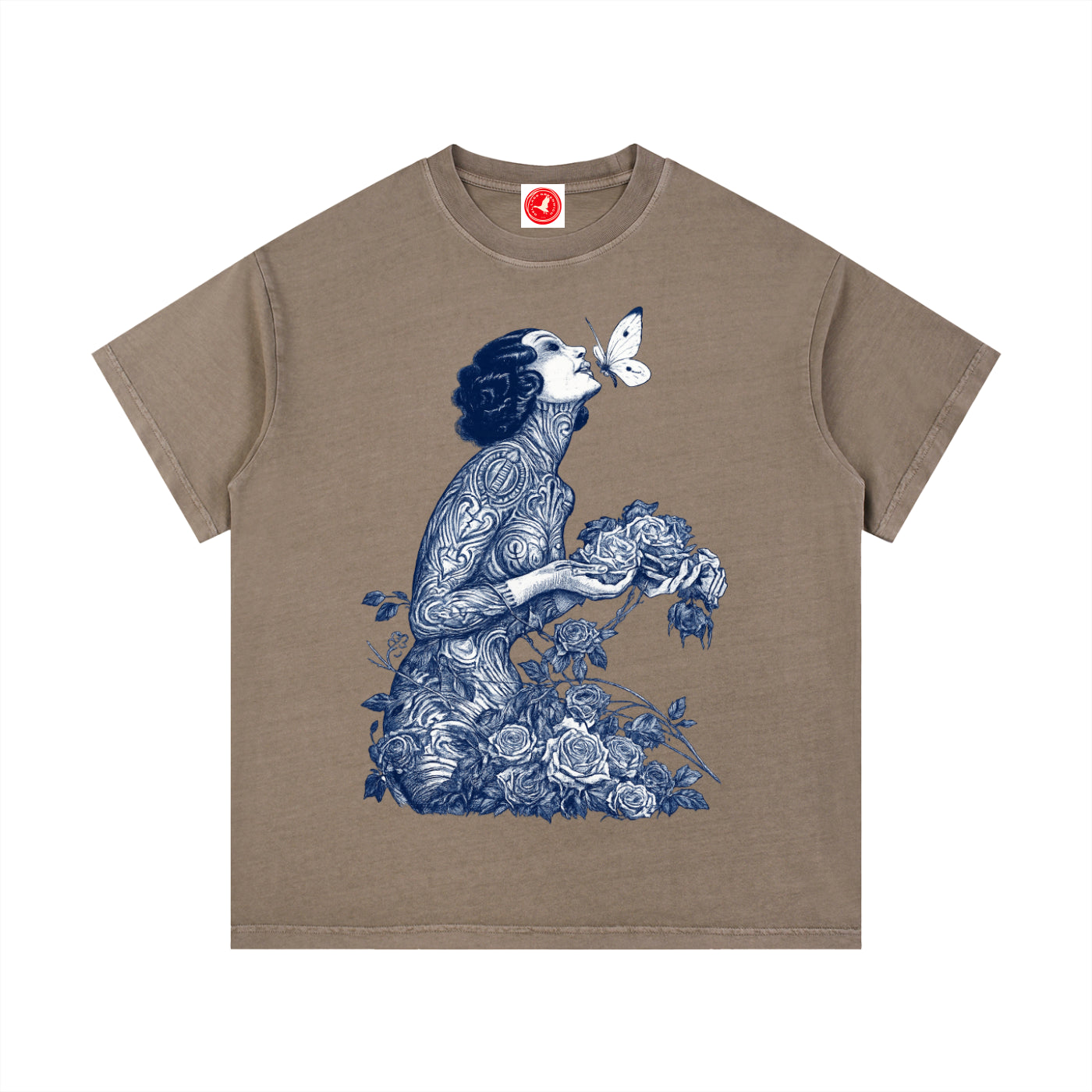 Brown Botanical Muse graphic t-shirt featuring botanical artwork inspired by wildflowers and vintage illustration