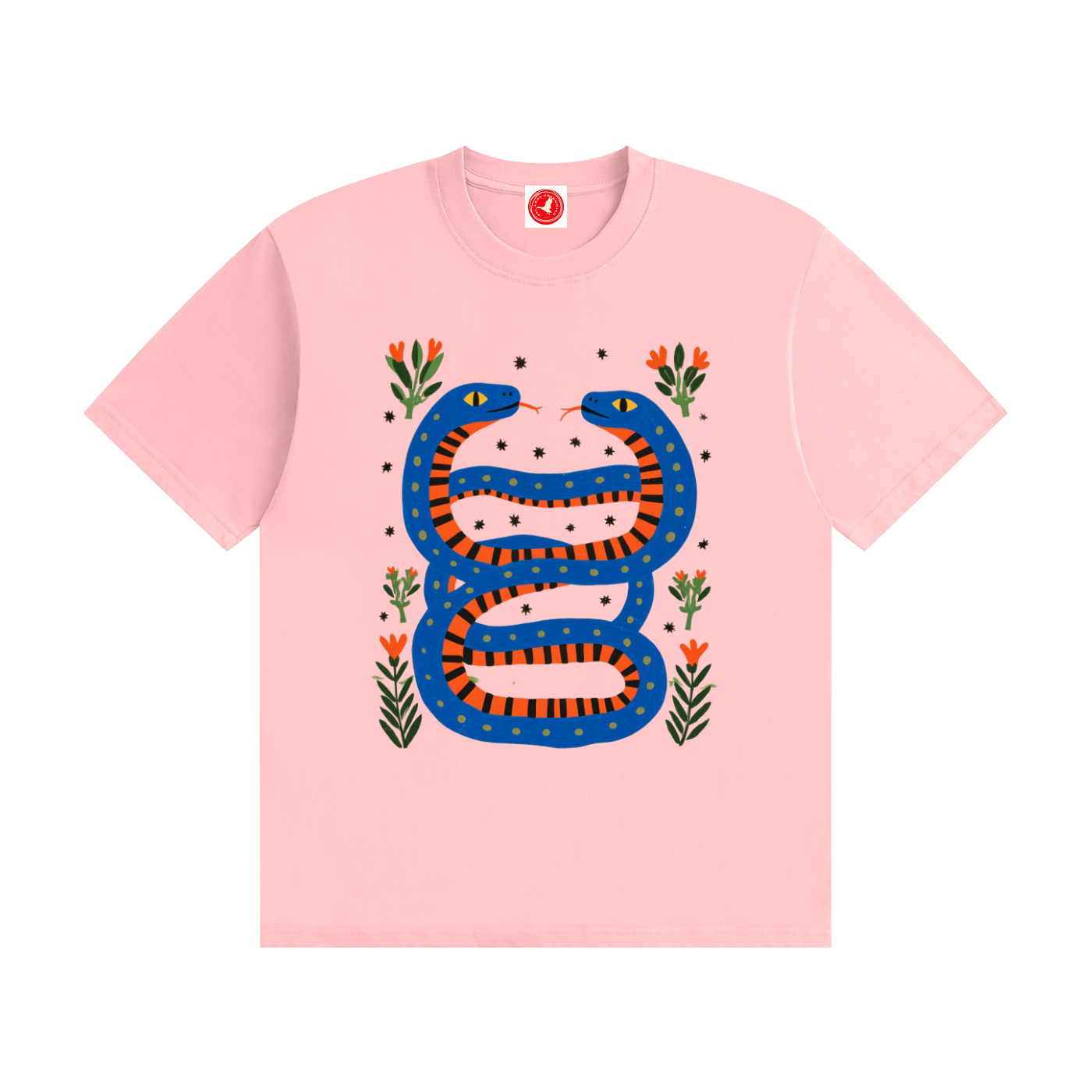 Twin Serpents Seamless Cotton T-Shirt