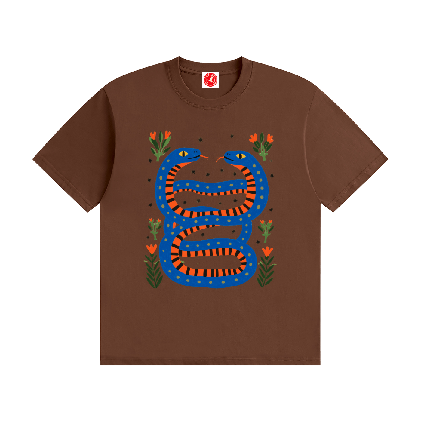 Twin Serpents Seamless Cotton T-Shirt