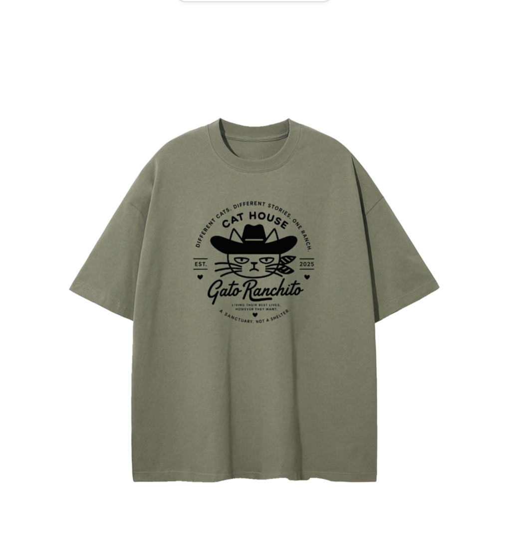 Cat House — Gato Ranchito Oversized Teeisex Pure Cotton T-Shirt