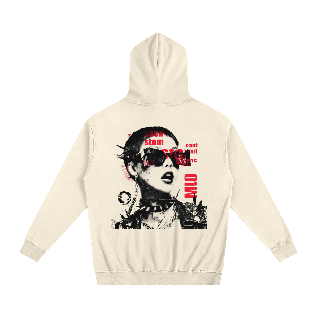 Distressed Portrait Graphic Hoodie