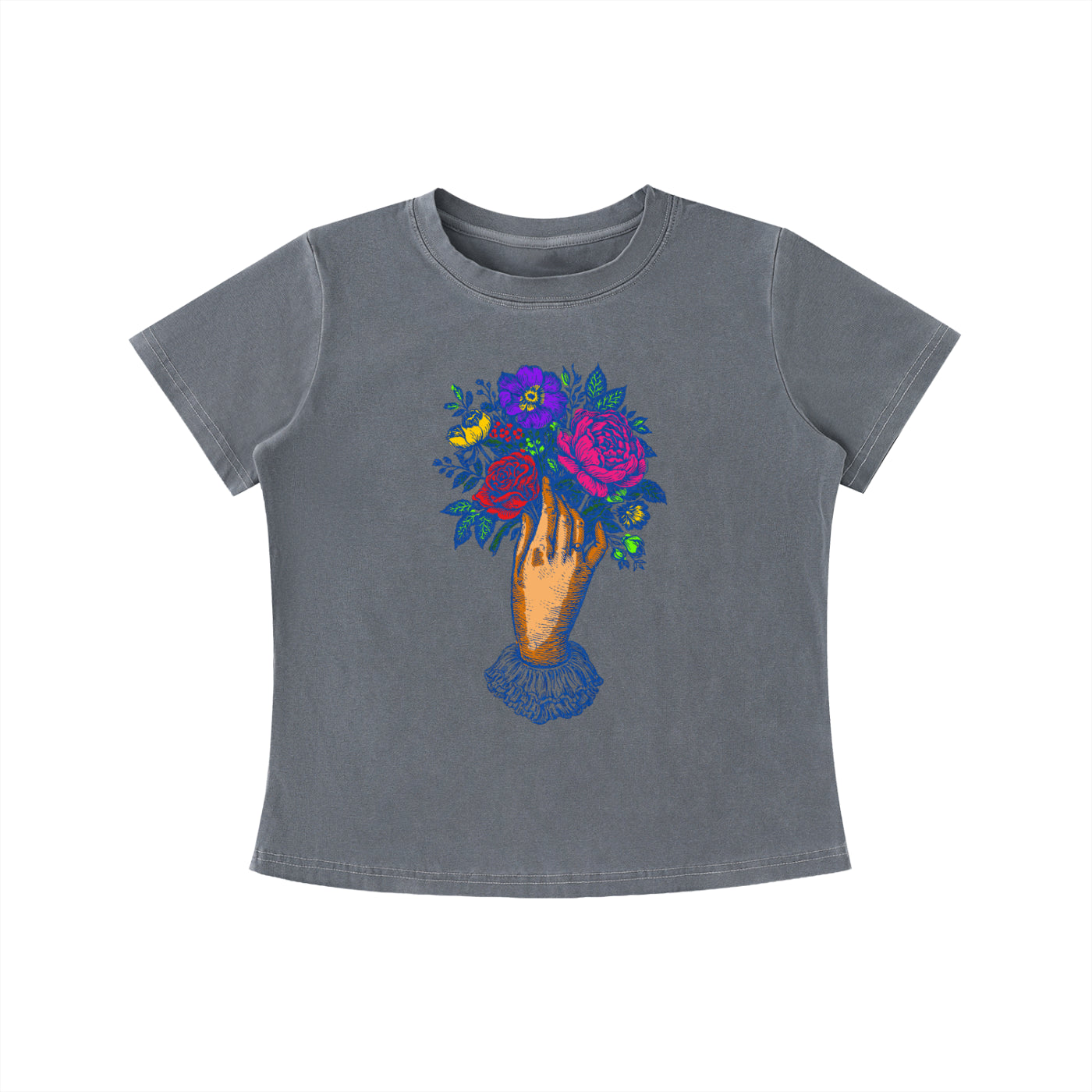 Floral Hand Graphic Slim Fit Tee