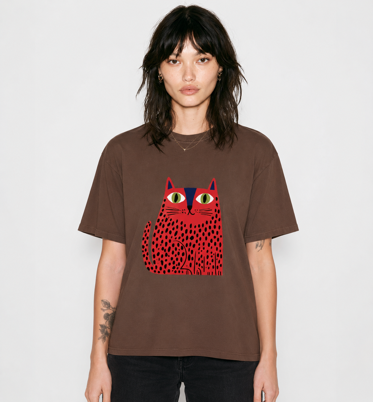 Wide-eyed Cat/ Sorona Quick-Dry Cooling T-Shirt