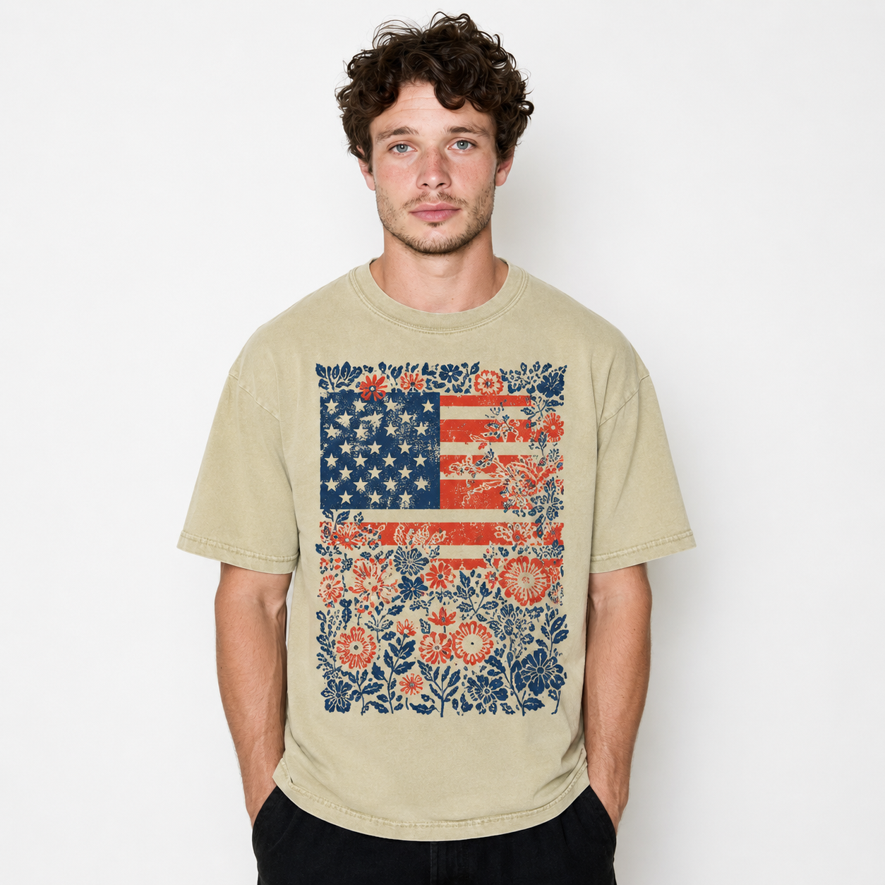 Floral Americana Flag Tee