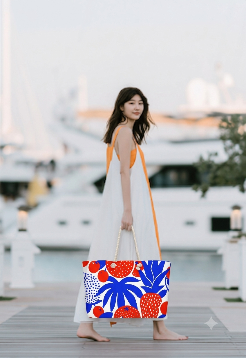 Seaside Blooms Oversized Weekender Bag.