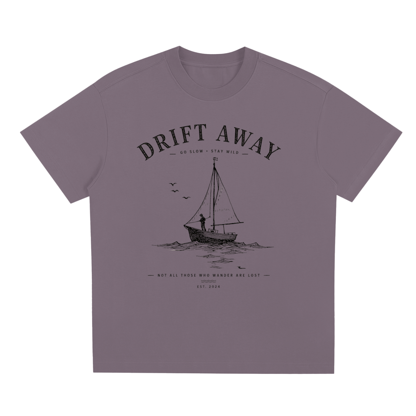 Black Coastal graphic t-shirt featuring laid-back artwork inspired by ocean breezes, travel, and relaxation.