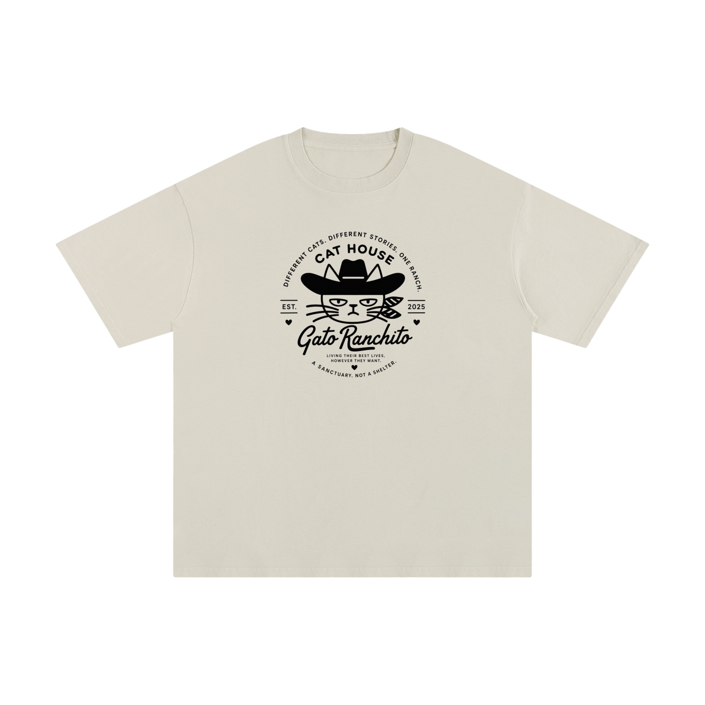 Cat House — Gato Ranchito Oversized Teeisex Pure Cotton T-Shirt