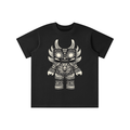 Black Horned Totem Tee featuring detailed tribal-inspired illustration