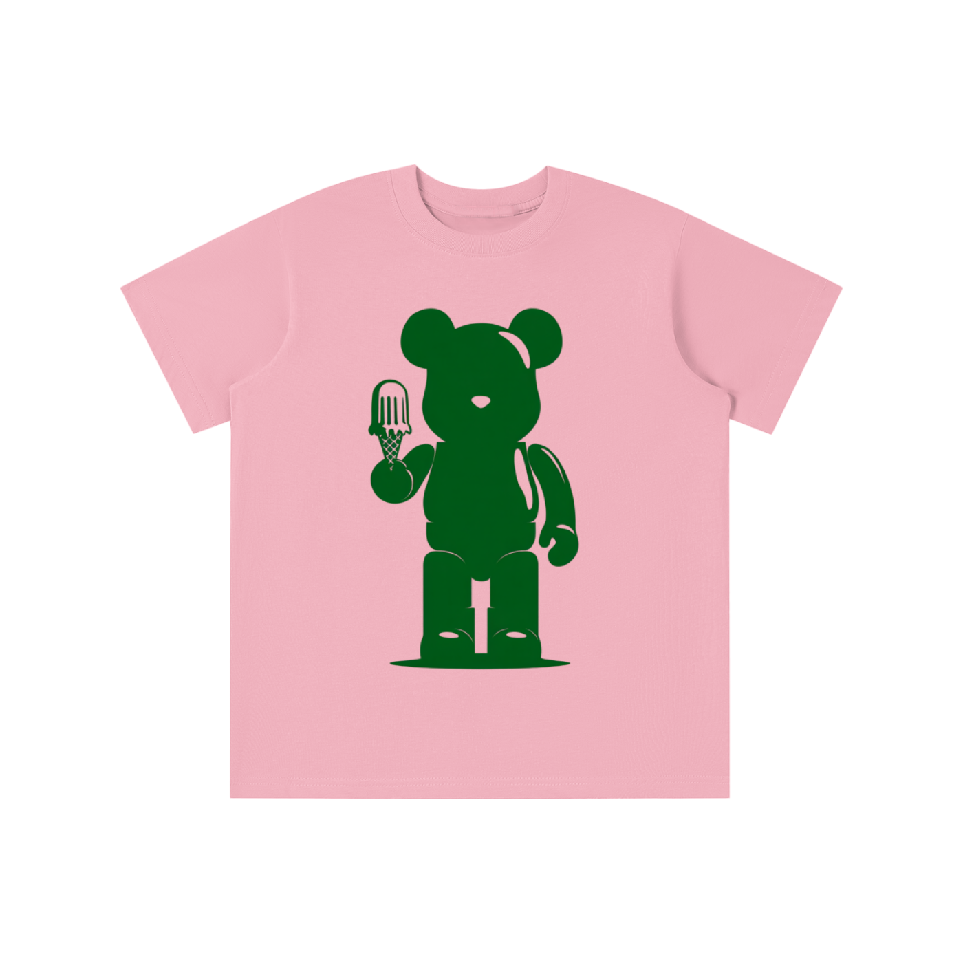 Green Teddy Ice Cream graphic t-shirt featuring playful teddy bear artwork inspired by creativity and fun design.