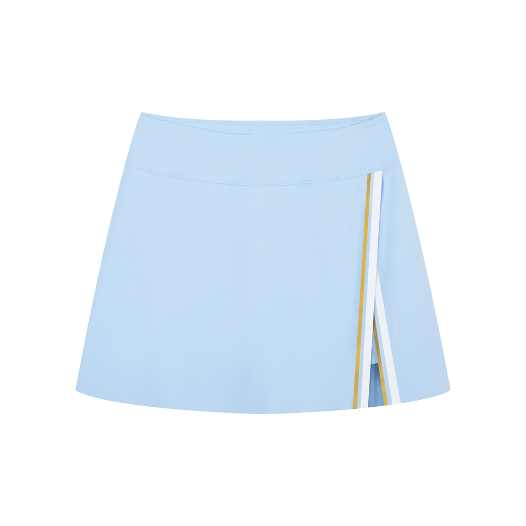 Women's A-Line Contrast Panel Slit Skirt
