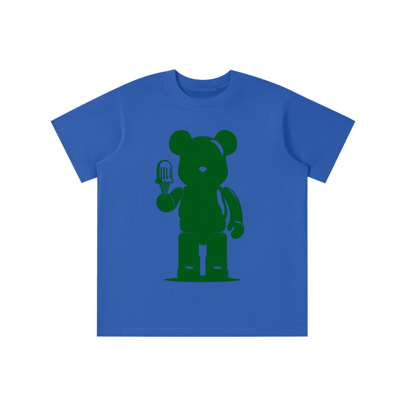 Green Teddy Ice Cream graphic t-shirt featuring playful teddy bear artwork inspired by creativity and fun design.