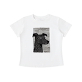 White Minimalist Dog Sketch graphic t-shirt featuring hand-drawn dog artwork inspired by pet lovers and simple modern design.