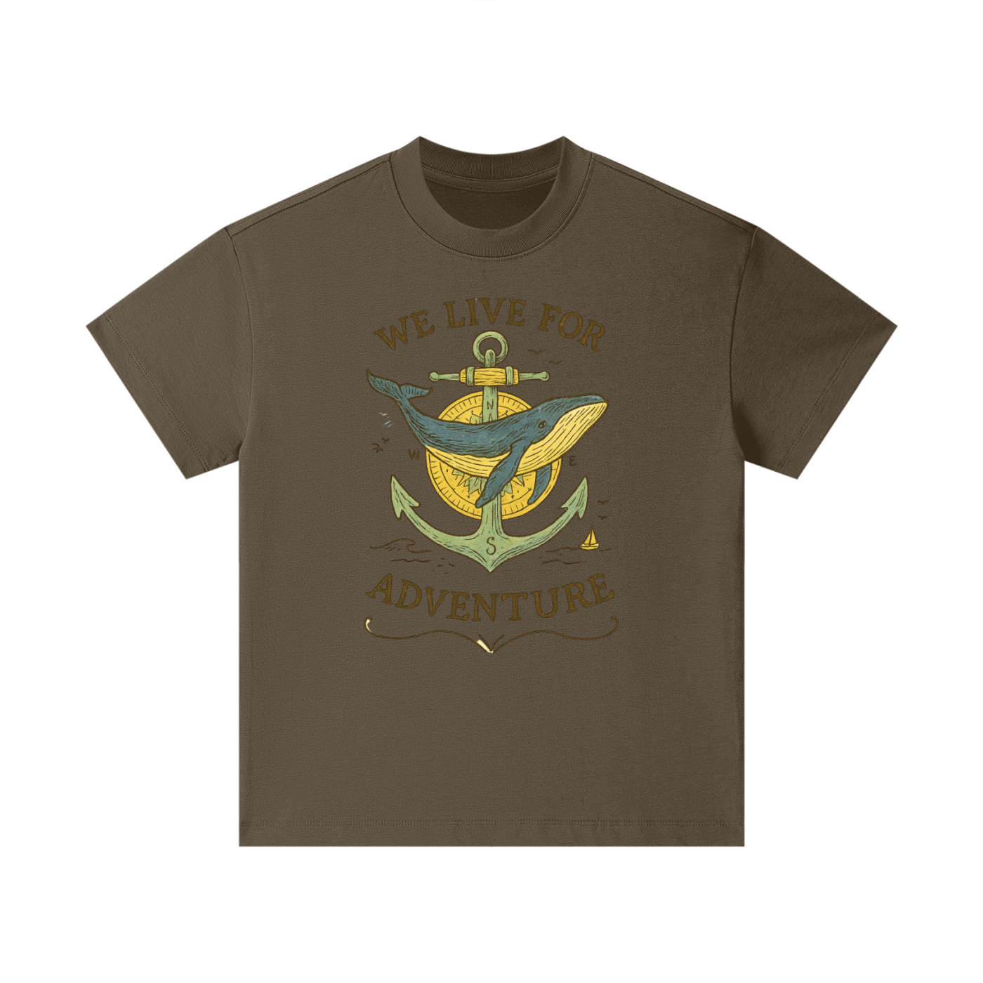 Whale adventure graphic printed on cotton kids t-shirt