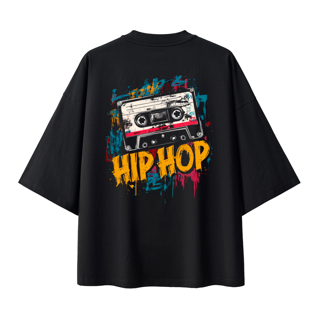 Hip Hop Cassette Oversized Graphic Tee