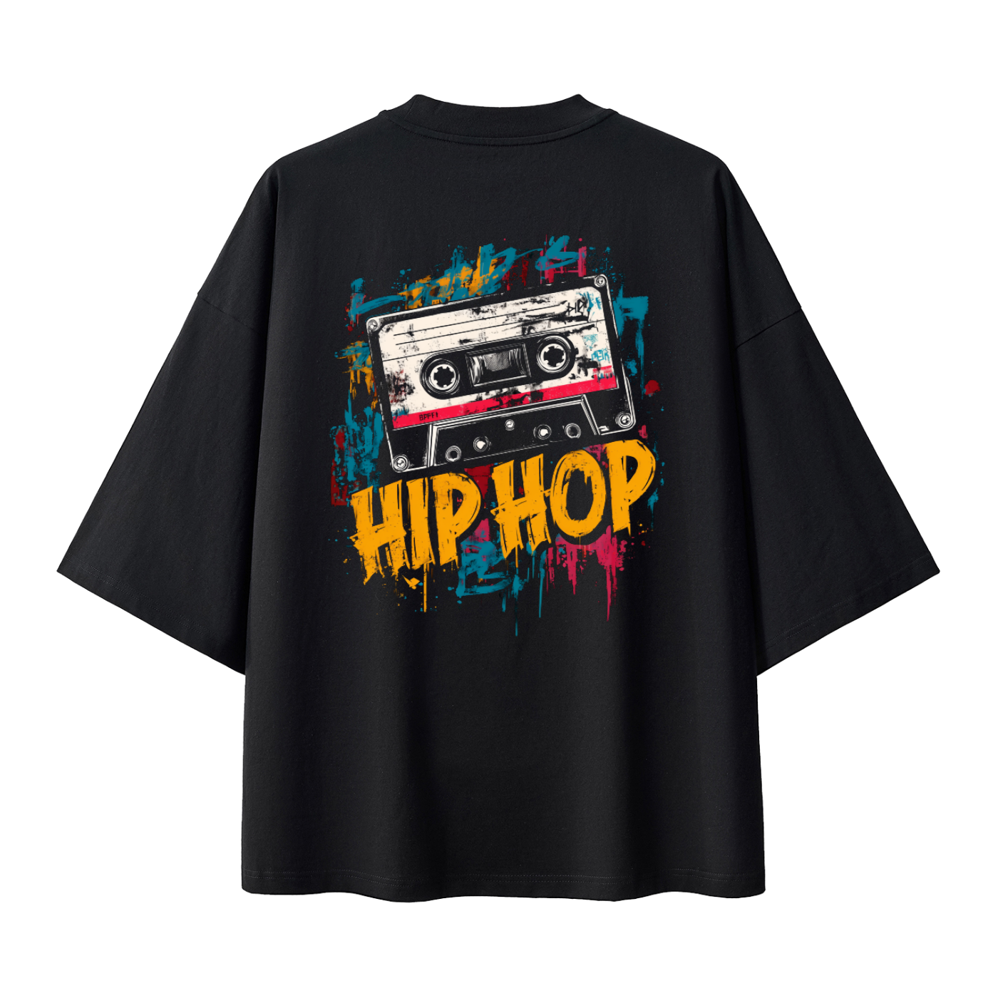 Hip Hop Cassette Oversized Graphic Tee