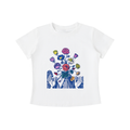 White Wild Bloom Hands graphic t-shirt featuring floral hand artwork inspired by nature, creativity, and botanical illustration.