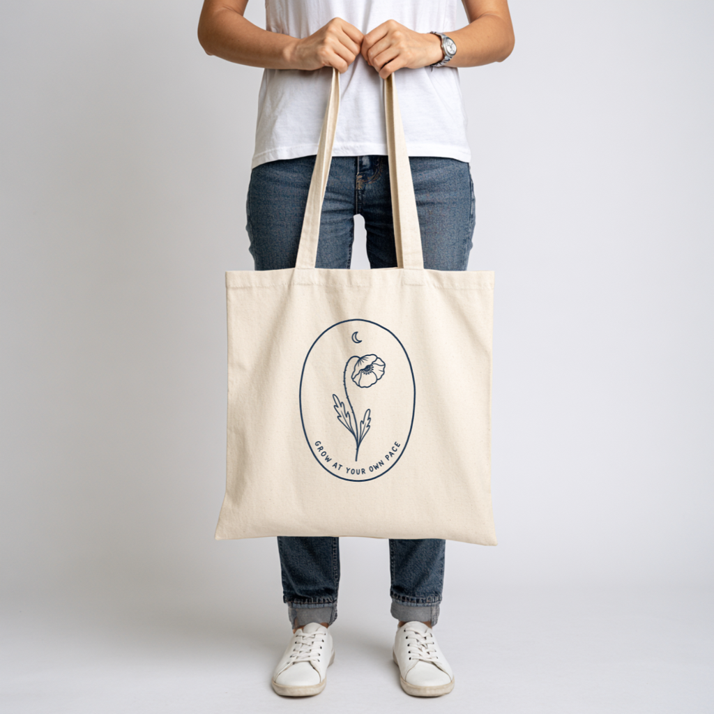 Grow at Your Own Pace Organic Cotton Tote Bag