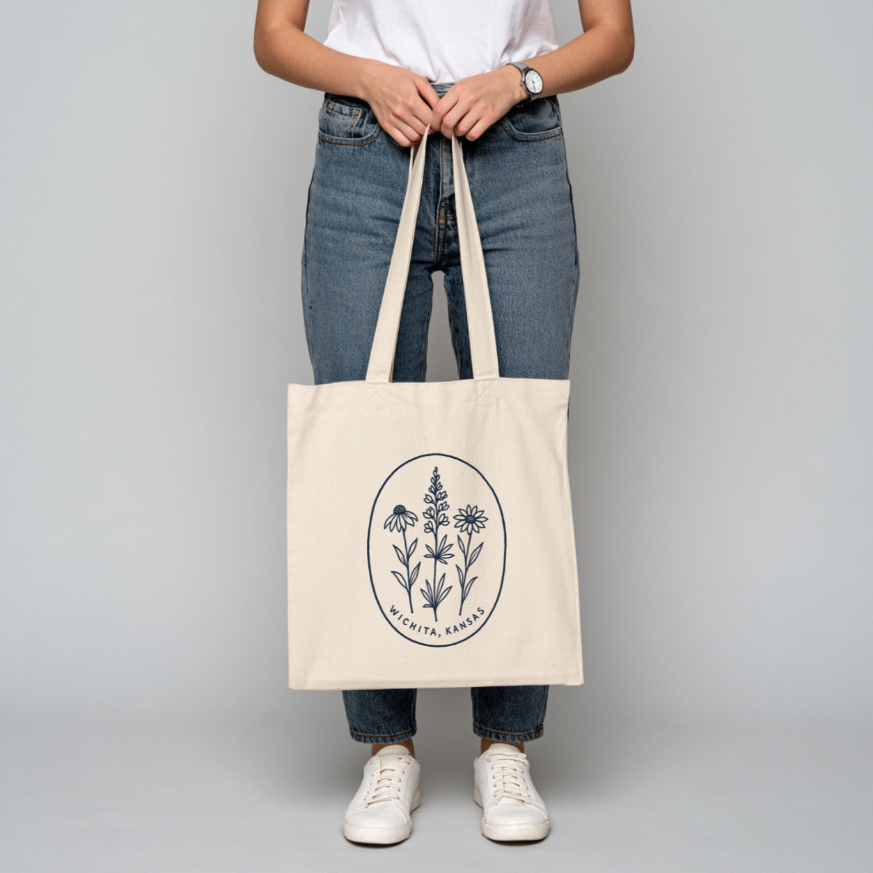 Wichita Wildflowers Organic Cotton Tote Bag